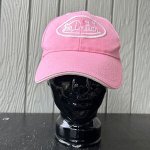 Von Dutch Pink Baseball Hat Y2K Logo Cap Adjustable Velcro Strap Trucker Style